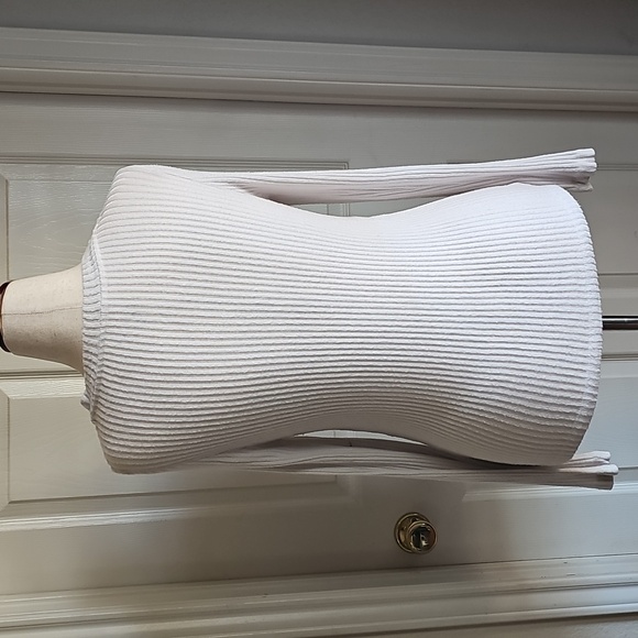 Loft Cream Ribbed Button Sweater - Picture 3 of 4